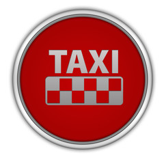 Taxi circular icon on white background