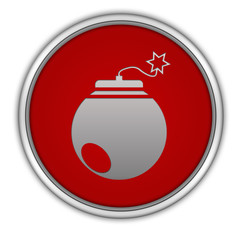 Bomb circular icon on white background