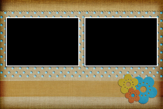 Decorative template with photo frames.