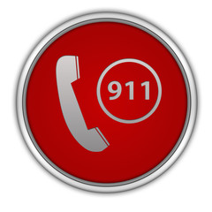 Emergency circular icon on white background