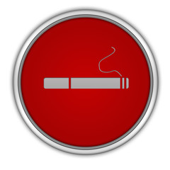 Cigarette circular icon on white background