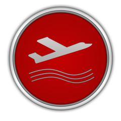 Plane circular icon on white background