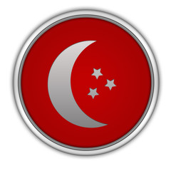 Moon circular icon on white background