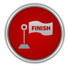 Finish circular icon on white background