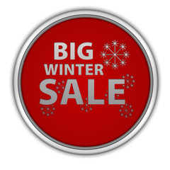 Winter sale circular icon on white background