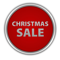 Christmas sale circular icon on white background