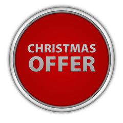 Christmas offer circular icon on white background