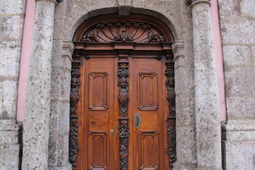 An old church door in Innsbruck, Austria