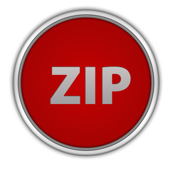 ZIP circular icon on white background