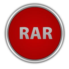 RAR circular icon on white background