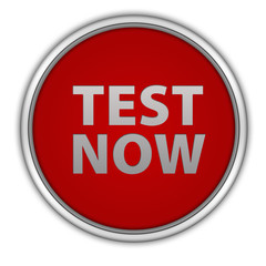 Test now circular icon on white background