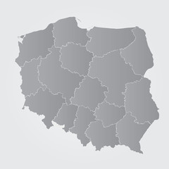 polska, mapa, województwa