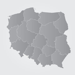 polska, mapa, województwa © milushka