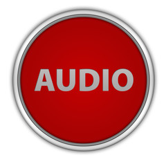 Audio circular icon on white background