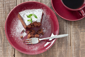 Angegessener Schokoladenkuchen