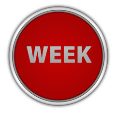 Week circular icon on white background