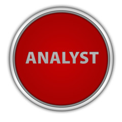 Analyst circular icon on white background