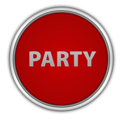 Party circular icon on white background