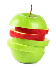 Apple slices closeup