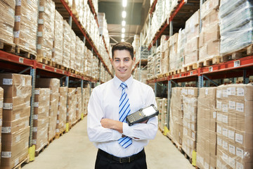 manager worker  in warehouse
