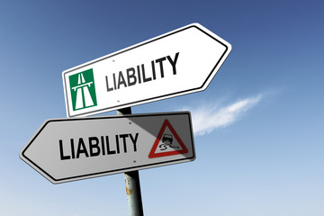 Obraz premium Liability directions. Choice for easy way or hard way.