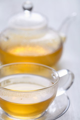 Cup of lemon and ginger tea