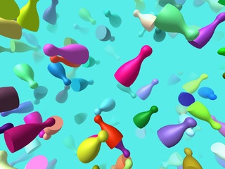 Flying pieces generated 3D background