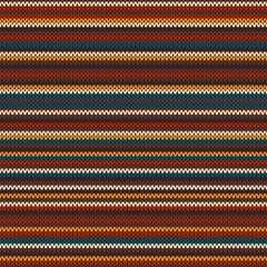 Striped Colourful Knitting Pattern. Seamless Background