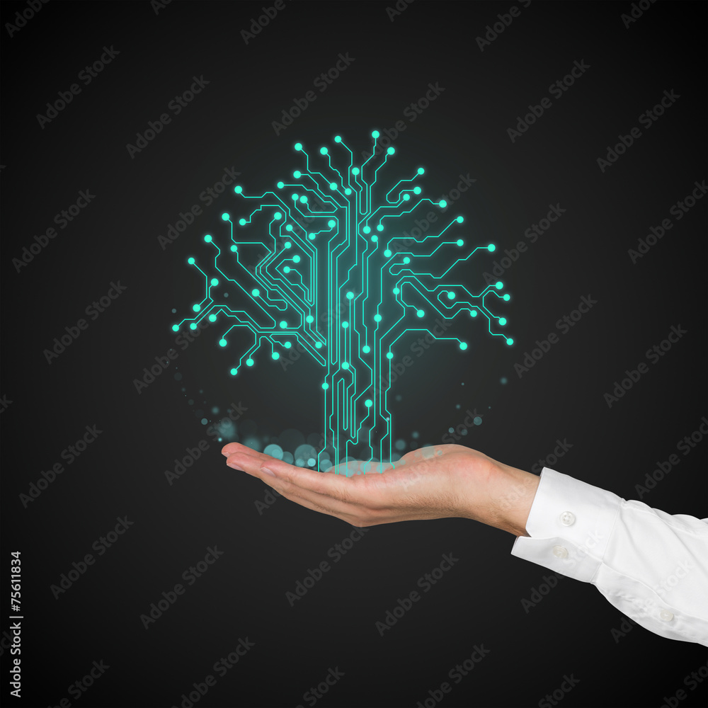Poster circuit board in form of tree