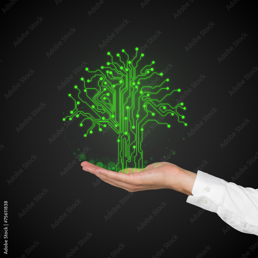 Poster circuit board in form of tree