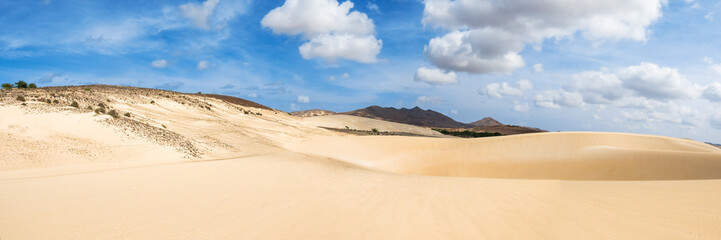 Sand dunes in Viana desert - Deserto de Viana in Boavista - Cape