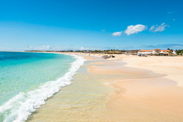 Fototapeta na wymiar Santa Maria beach in Sal Cape Verde - Cabo Verde