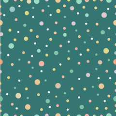 seamless bright polka dots on a blue background