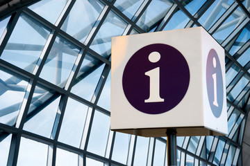 Help desk, Information sign at airport for tourist
