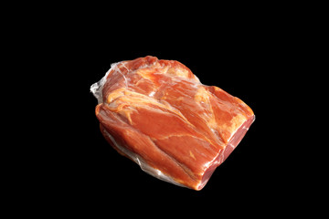 vacuum-packed meat in a shrink bag - 75612423