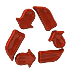 Red recycle icon