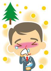 スギ花粉　ビジネスマン