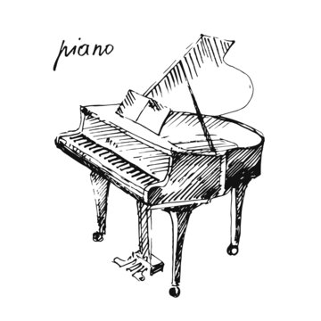 Vector illustration of a piano.