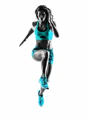 Photo sur Plexiglas Jogging woman runner running jogger jogging silhouette