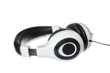 music headphones with side view isolated on white