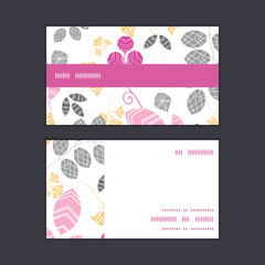 Vector abstract pink, yellow and gray leaves horizontal stripe