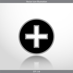 Vector plus web flat icon