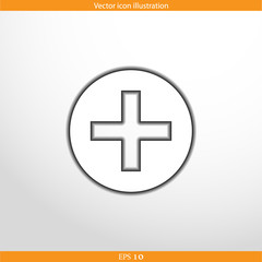 Vector plus web flat icon