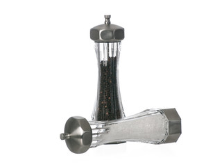 Salt and pepper grinders isolated