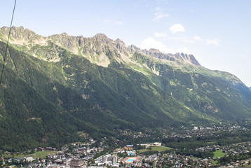 Fototapeta na wymiar Aerial view of Chamonix 