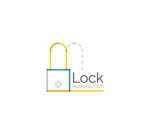 Line minimal design logo lock