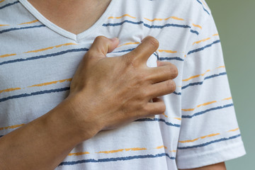 man with chest pain