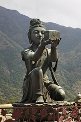 Obraz premium Sculpture in Po Lin Monastery. Lantau Island. Hong Kong. China
