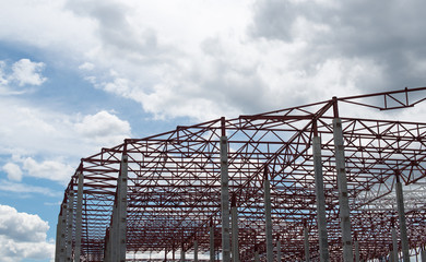 Construction site. Framework of the new building