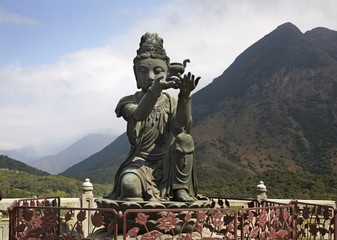 Sculpture in Po Lin Monastery. Lantau Island. Hong Kong. China